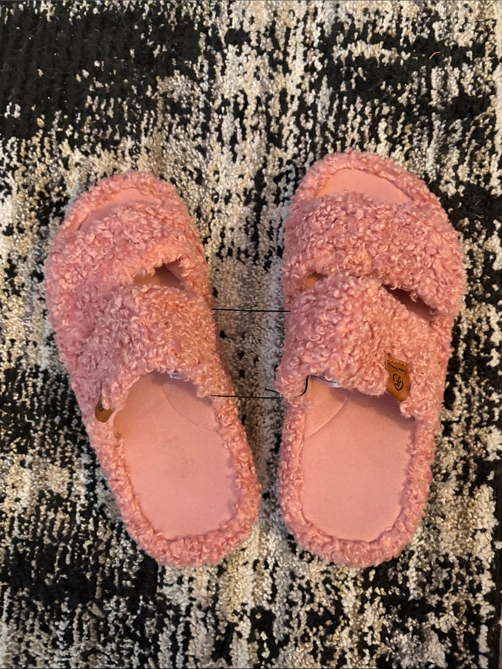 Pink Fuzzy Slide Sandals - Women